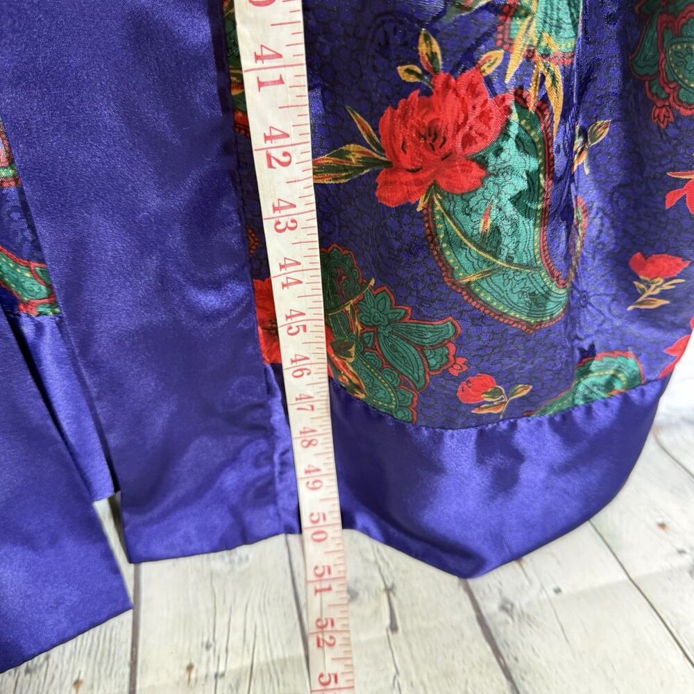 Vintage 90s Victoria's Secret Satin Sleep Dress Womens Small Purple Blue Floral - Picture 13 of 14